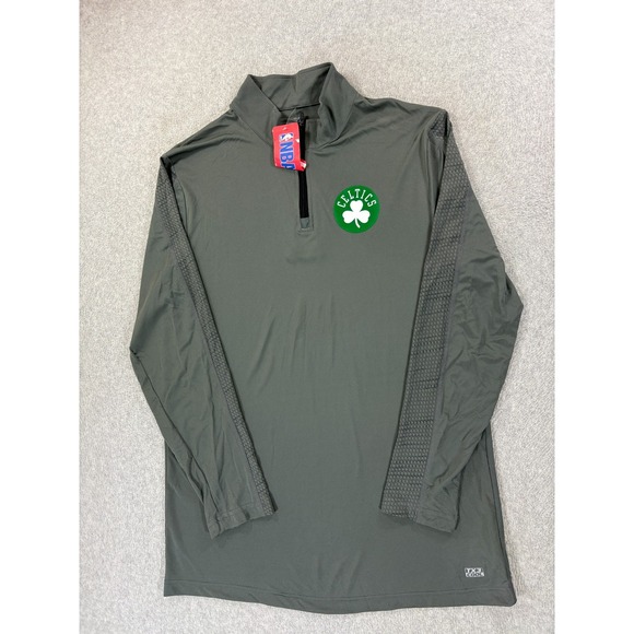 NBA Other - NWT Boston Celtics NBA Screened Logo 1/4 Zip Pullover (Men's‎ Large) Gray
